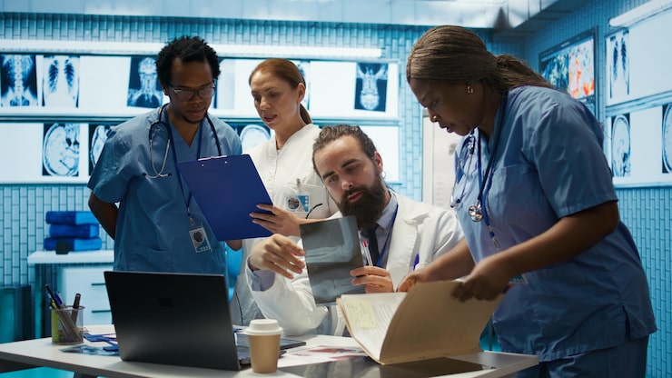 Medical team reviewing patient scans | Worldwide medical services UK